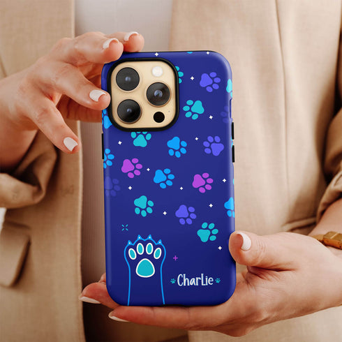 Custom Name Cat Paws iPhone Case